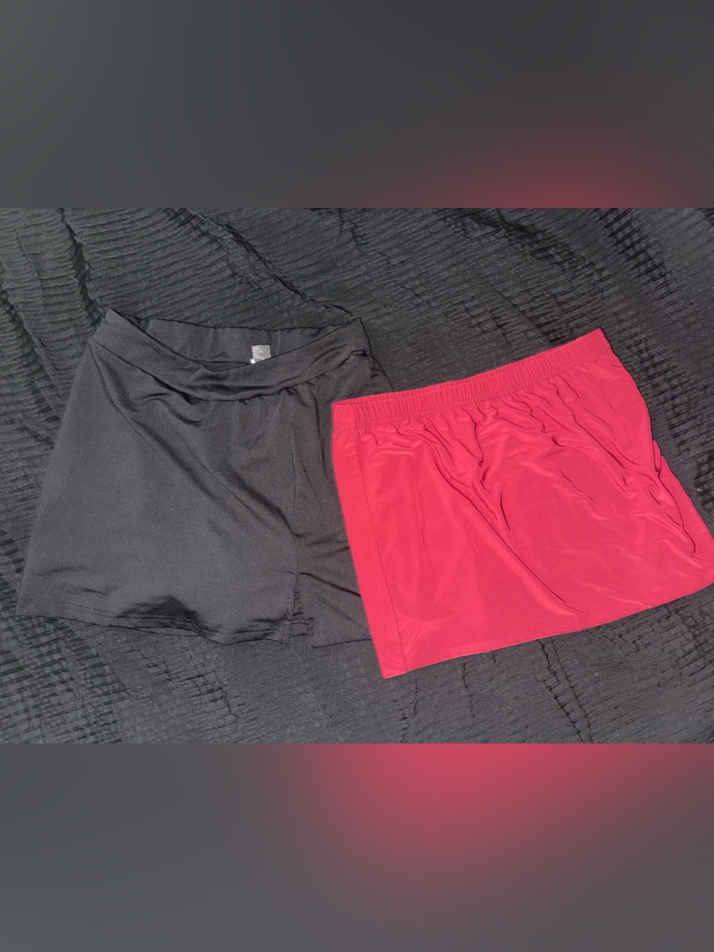 PrettyLittleThing Black & Red Stretch Mini Skirts